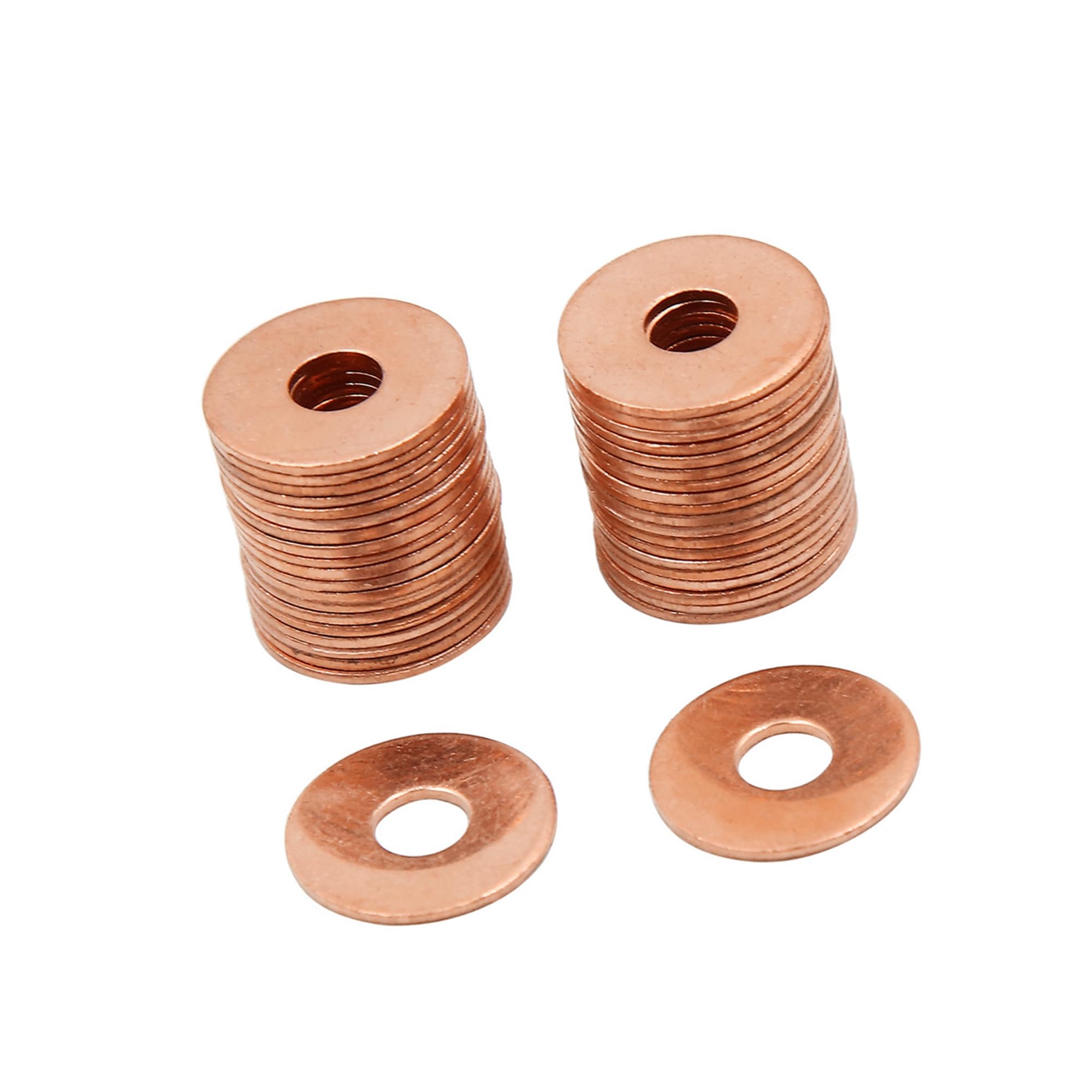 A ABSOPRO 40pcs M6 x 18mm x 1mm Copper Flat Washer Sealing Ring for Screw Bolt Item Replacement