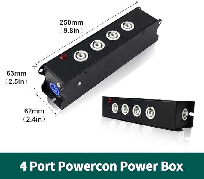 V-Show 4 Port Powercon Power Distribution Output Box, PowerStrip for Stage Light Accessory&nbsp;