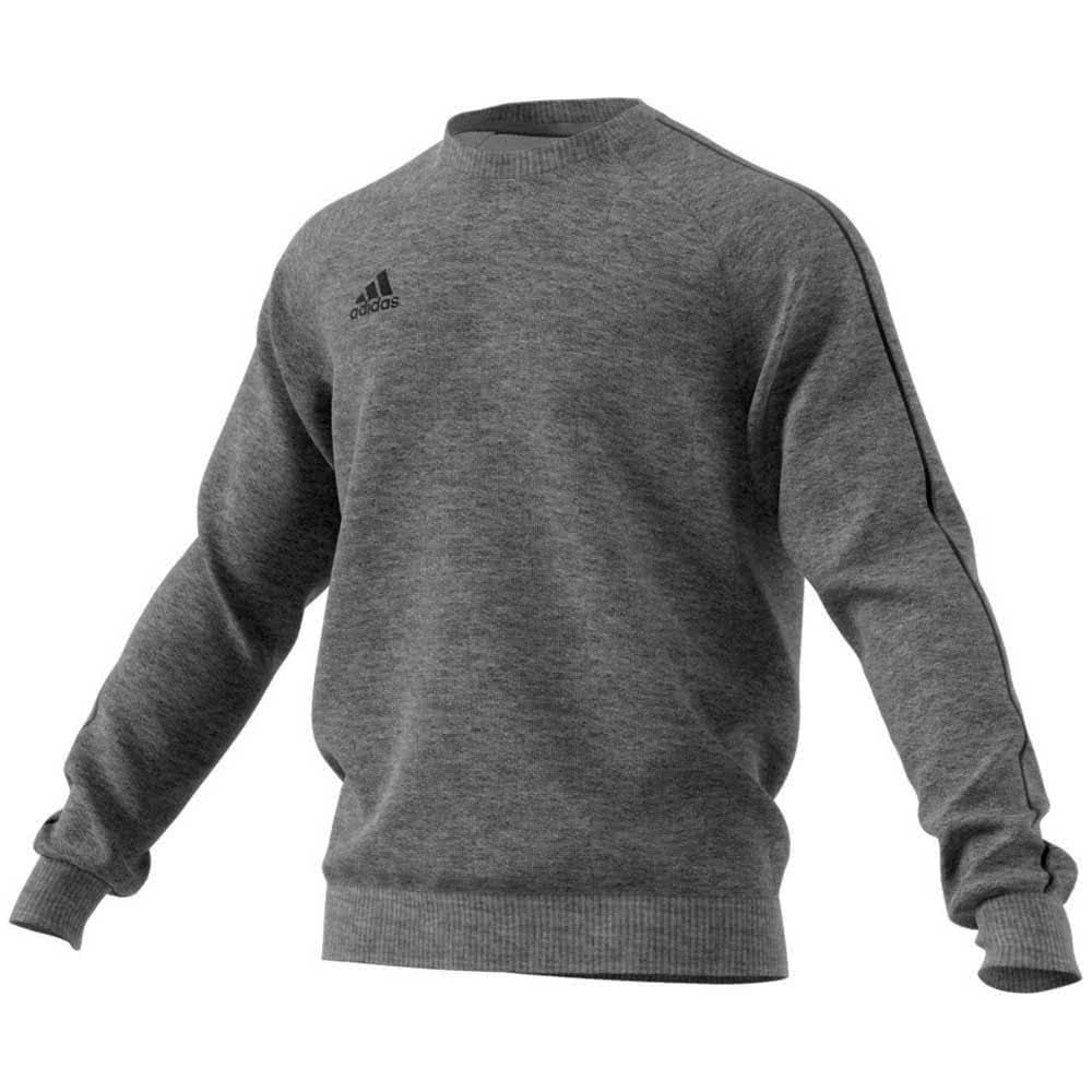 adidas Men's Core 18 Sweatshirt, Dark Grey Heather/Black, XSmall
