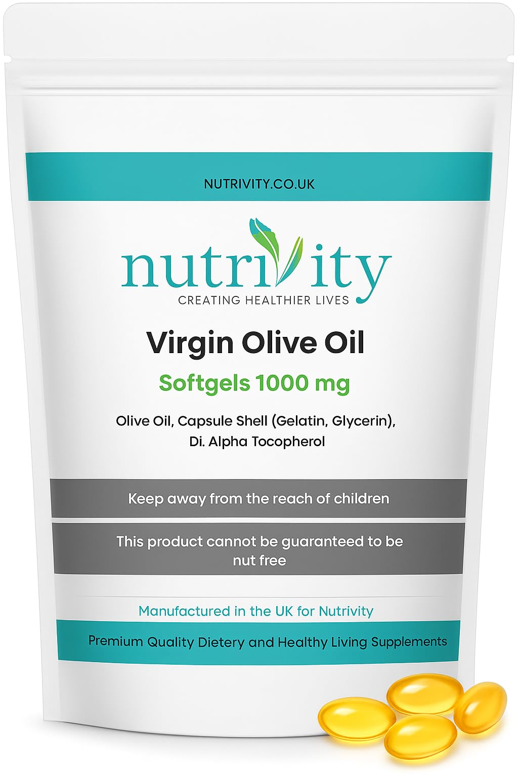 High Strength Extra Virgin Olive Oil 30 Soft Gels – Olive Leaf Extract & Omega 3 6 9 for Antioxidant Support, Heart Health & Daily Wellness – 1000mg