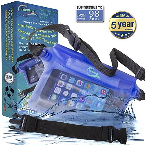 Waist Bag - Waterproof Waist Camera Bag - Compatible With All iPhone Models (including iPhone 7 Plus), Samsung, HTC, Sony, Nokia - All Phones/Phablets/iPods/Cameras Up To 8 by 6 inches