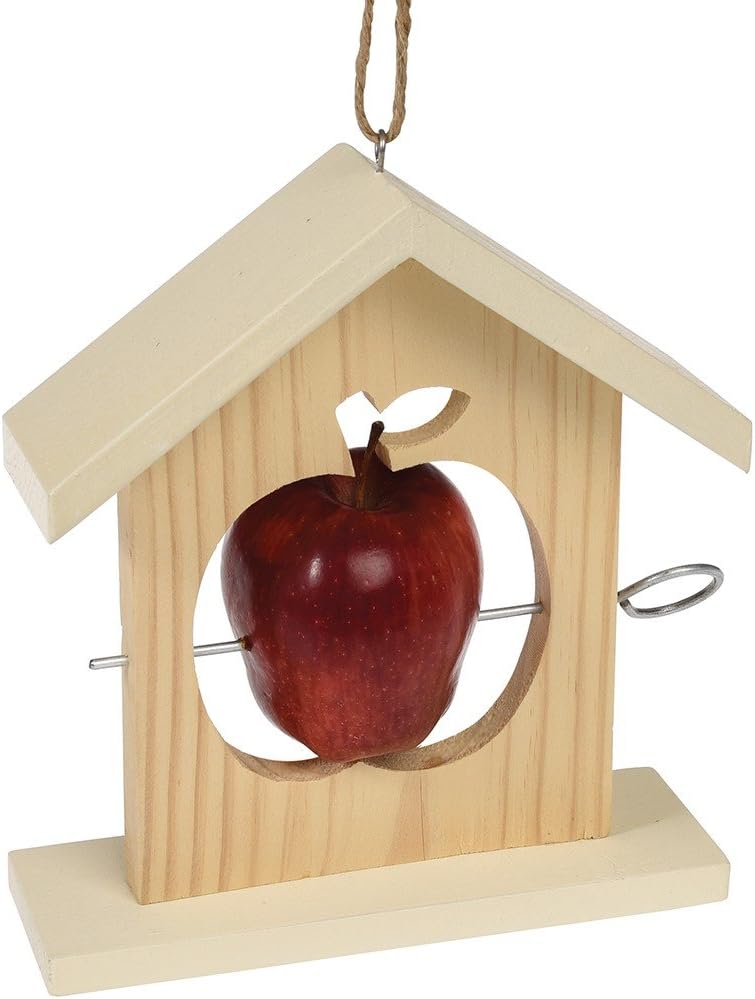 Dotcomgiftshop Wooden Apple Bird Feeder Amazon Co Uk Kitchen Home