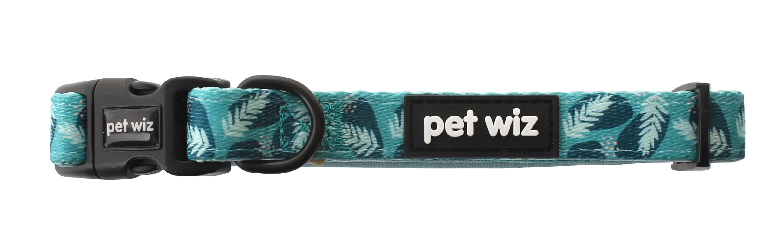 Adjustable Dog Collar with Neoprene Padding Features a Durable D Ring, in Adorable Designs. (Walkies In The Wild, Medium)