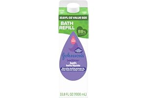 Johnson's Baby Bedtime Bath with Relaxing & Soothing NaturalCalm Aromas, Hypoallergenic, Gentle & Tear-Free Nighttime Baby Bath Essential, Floral Scent, Value Size Refill, 33.8 fl. oz