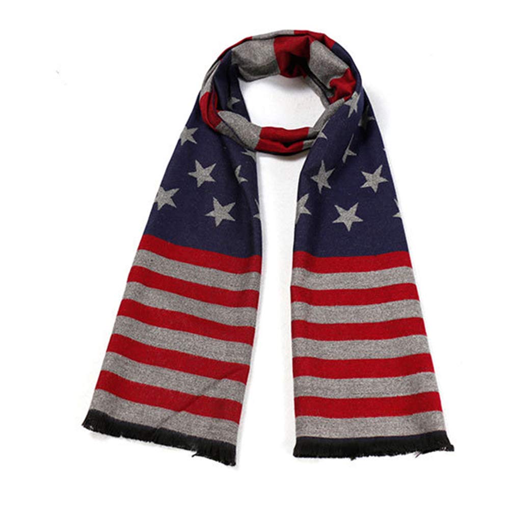 Women/Men USA American-Star-Flag Scarf - Reversible Elegant Classic Warm Cashmere Soft Scarves for Fall Winter Women/Men USA American-Star-Flag Scarf - Reversible Elegant Classic Warm Cashmere Soft Scarves for Fall Winter