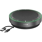 Jabra Speak2 75 SE (Second Edition) Wireless Bluetooth Speakerphone, Grey | 4 Noise-Cancelling Microphones, 65mm Full-Range Speaker, Linking Feature, USB-A and USB-C, Works with Zoom and Google Meet