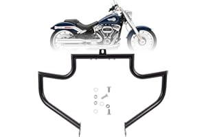 Kinglemc Crash Bar Engine Guard Highway Freeway Bar for Harley Davidson Softail FL Deluxe Fat Boy Slim Heritage Springer Classic Cross Bones (Softail 2000-2017, Black-Ordinary Style)