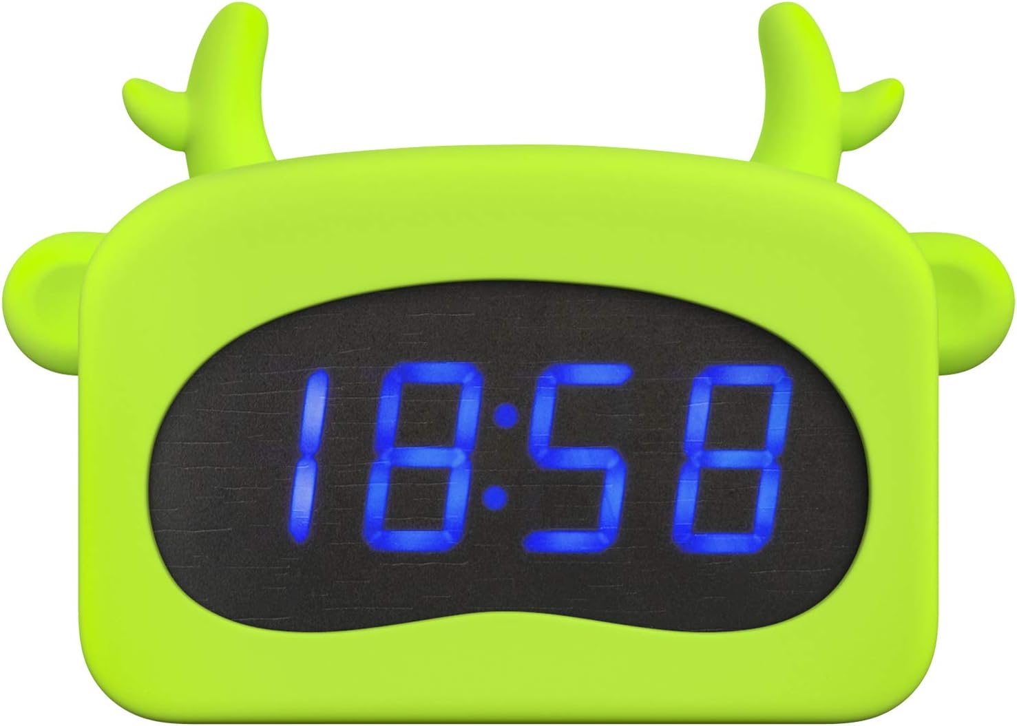 Amazon Com Moko Kids Alarm Clock Cute Animal Wake Up Alarm With Silicone Case Sound Control Led Time Calendar Temperature Display Clock Usb Powered For Kids Home Dorm Green Deer Furniture Decor