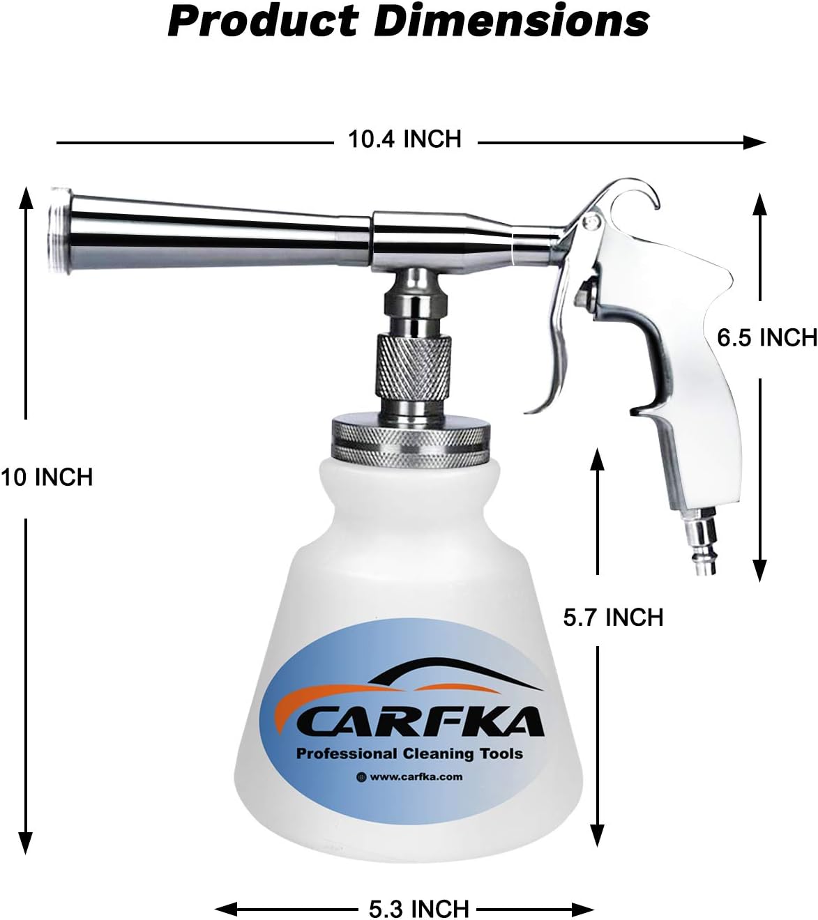 Carfka High Pressure Car Cleaning Gun, Upgraded Professional Car Interior Cleaner Detailing Wash Gun with 1L Bottle, Wash Spray Bottle Nozzle with Metal Spinner (US Edition): Automotive