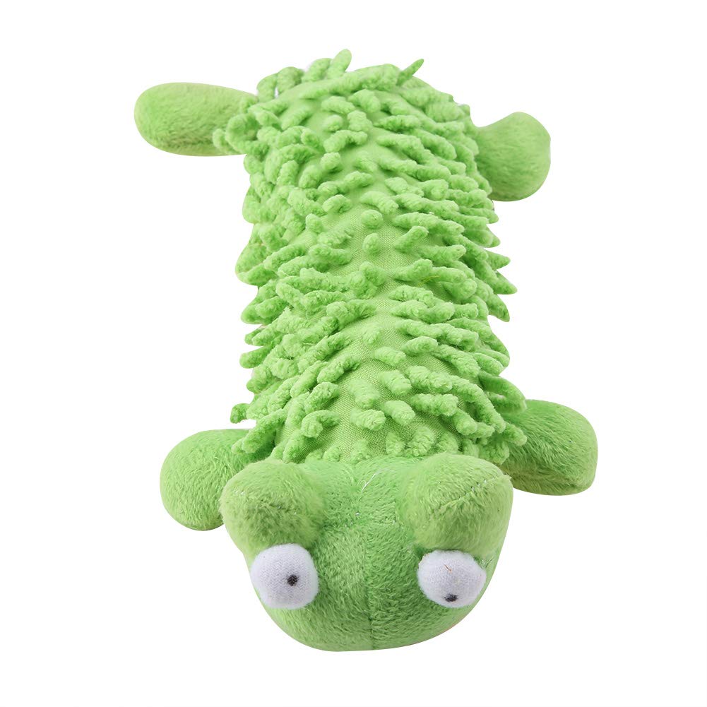 Squeaky Plush Dog Toys, Plush Animal Interactive Chew Toy for Puppy Small Medium Dogs Teething Cleaning(Green)