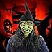 Latex Full Head Scary Green Witch Mask Horror Creepy Mask for Halloween Masquerade Costume Cosplay Party Props