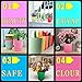 QUIET 6 Candy Colors Fashion Stripes Plastic Flower Pots Planters With Saucers 4.6''