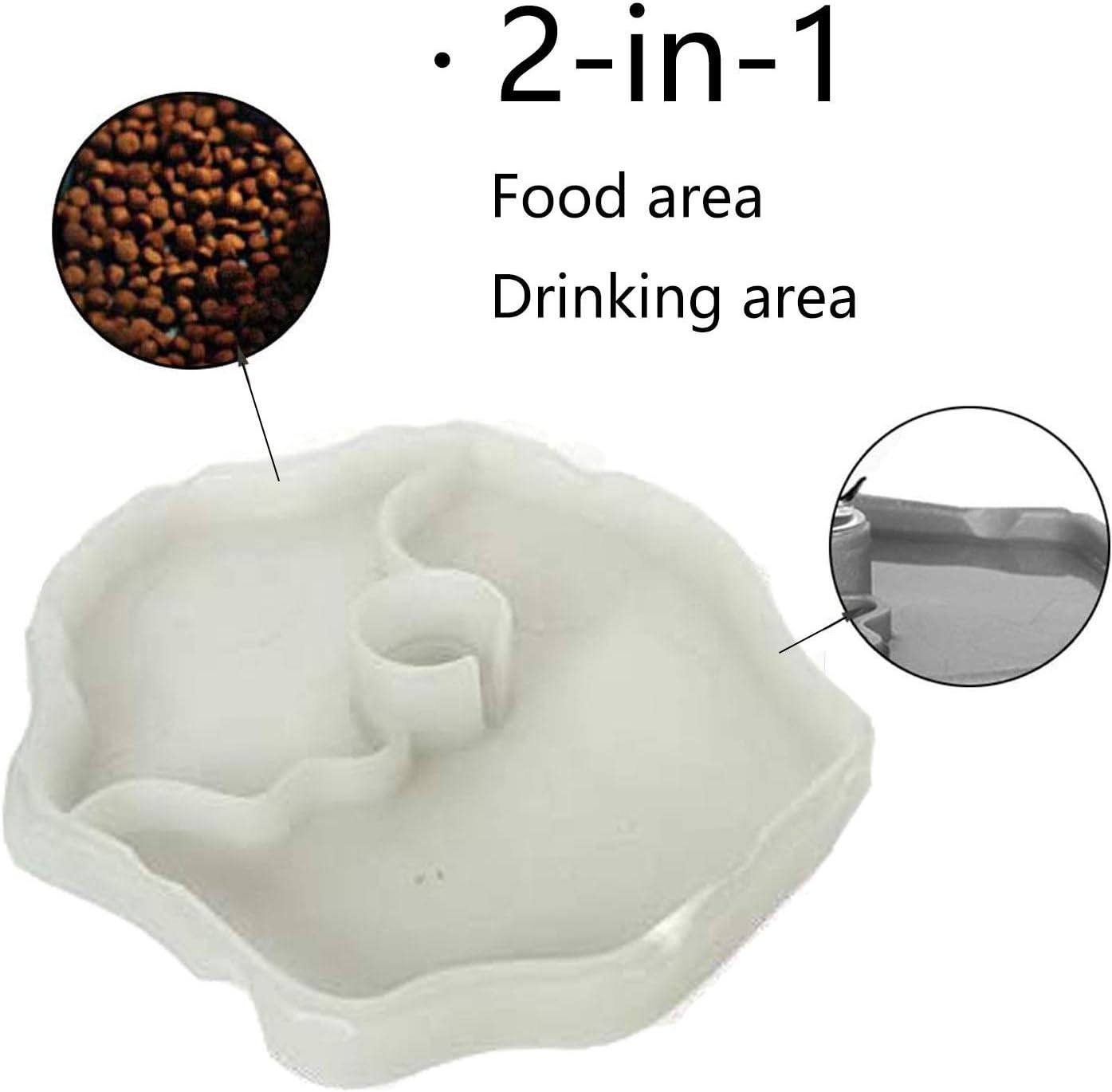 QIODAZOO Bowls for Reptiles Amphibians Tortoise Accessories 2 IN 1 Reptile Feeding Dish Automatic Dispenser Tortoise Water Dish - Image 4