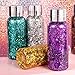 Body Glitter Gel Set 4 Colors Sequins Chunky Colorful Eyeshadow Glitter Holographic Body Gel for Festival Party Face Makeup Hair Eye Lips Shimmer Gold,Silver,Purple,Green