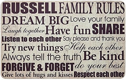 Personal Creations - Personalized Gifts Family Rules Doormat - Cream