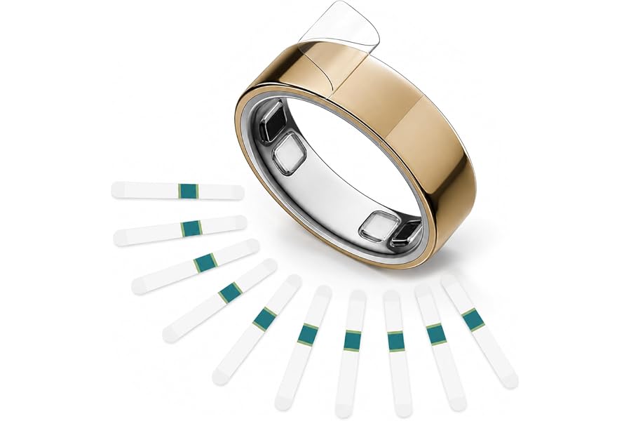 sylacor 10 Pack Clear Protective Films Compatible with Oura Ring 5, 0.15mm Ultra-Thin Invisible Ring Skin, Crystal Clear Anti-Scratch Smart Ring Cover, Supports Charging, Bubble-Free Application