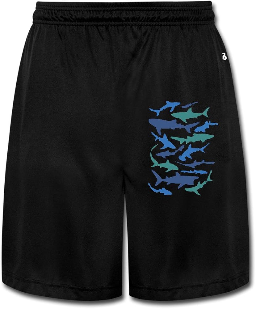 LunaCp Men's Strength In Number Sharks Performance Shorts Sweatpants Black