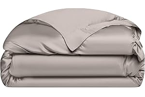 Cozy Earth Luxury Duvet Cover King - 100% Viscose from Bamboo - Ultra-Soft, Cooling & Lightweight Duvet Cover - Temperature-Regulating Bedding with Concealed Zip & Interior Snap Closures - Driftwood