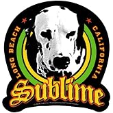 Sublime - Lou Dog on Black with Long Beach California - Sticker / Decal