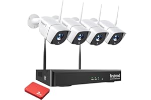 1080P Wireless Security Camera System, Firstrend 8CH Wireless DVR System with 4 pcs 1080P Security IP Camera and 2TB Hard Drive Pre-Installed, 65 ft Night Vision and Easy Remote Monitoring