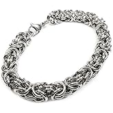 Stainless Steel Round Byzantine Chain Bracelet 8mm