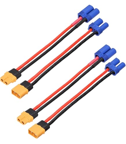 4pcs JST A XT60 Acho Hebra RC Conector Adaptador Cable Con 20awg