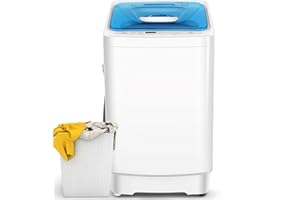 Nictemaw Portable Washing Machine 2.4 Cu.ft, 17.8Lbs Capacity Full Automatic Washer and Spin-Dryer Combo, 3 Water Temps Selections & 3 Water Levels & 8 Programs for RV Apartment Dorm
