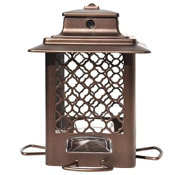 More Birds 105in Surefill No Spill Copper Metal Hopper Bird Feeder