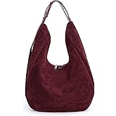 Herald Slouchy Suede Hobo Shoulder Bag for Women, Crescent Crossbody Purse Satchel Tote Handbag with Adjustable Strap