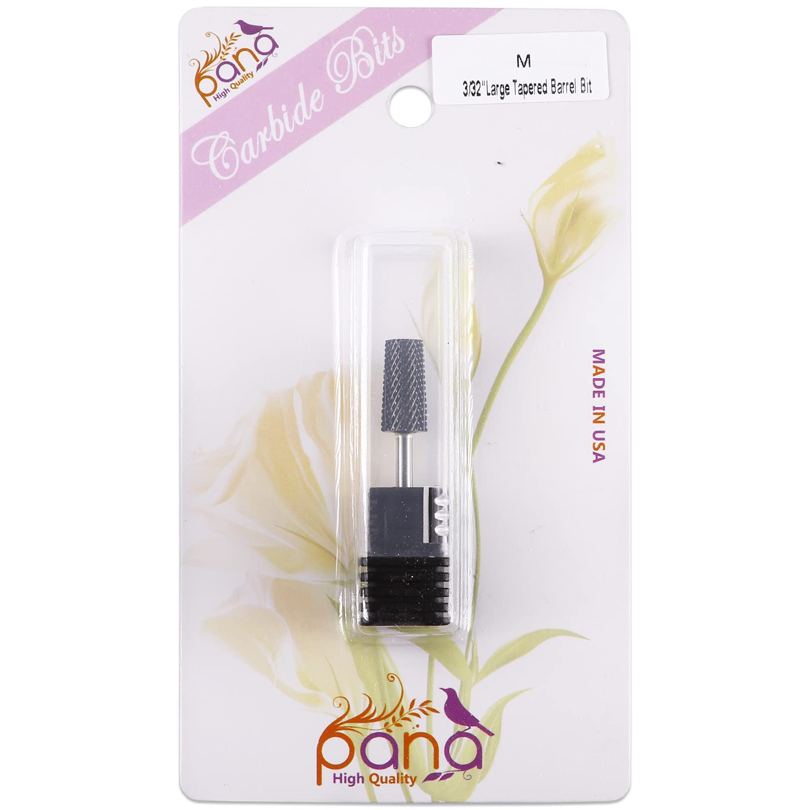 PANA Tapered Barrel Carbide 3/32" Shank Size - (Black, Medium Grit) - Fast remove Acrylic or Hard Gel Nail Drill Bit for Manicure Pedicure Salon Professional or Beginner - Image 6