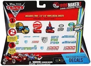 Amazon Com Disney Pixar Cars 2 Ridemakerz World Grand Prix Racing Decals Toys Games