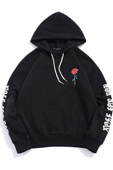 ZAFUL Men's Fleece Hoodie Unisex Rose 