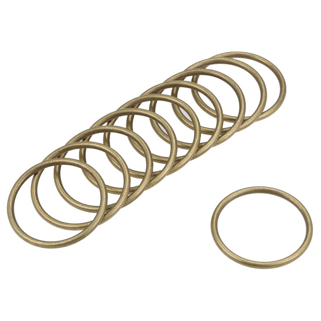 sourcing map O Ring Buckle 35mm(1.4") ID 3mm Thickness Zinc Alloy O-Rings for Hardware Bags Belts Craft DIY Accessories, Bronze Tone 10pcs