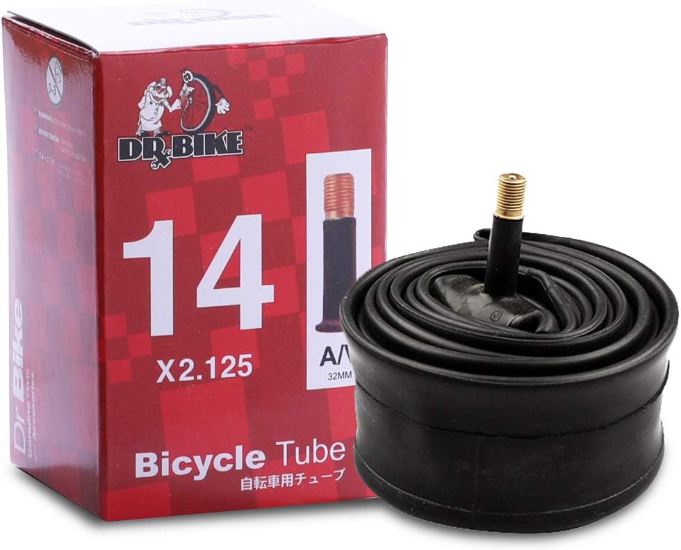 DRBIKE Universal Bike Tubes for 12" 14" 16" 18" 20" 24" 26" Kids Bike Road Mountain Bike, Solid Replacement Bike Inner Tube with Schrader Valve, 1 Pack