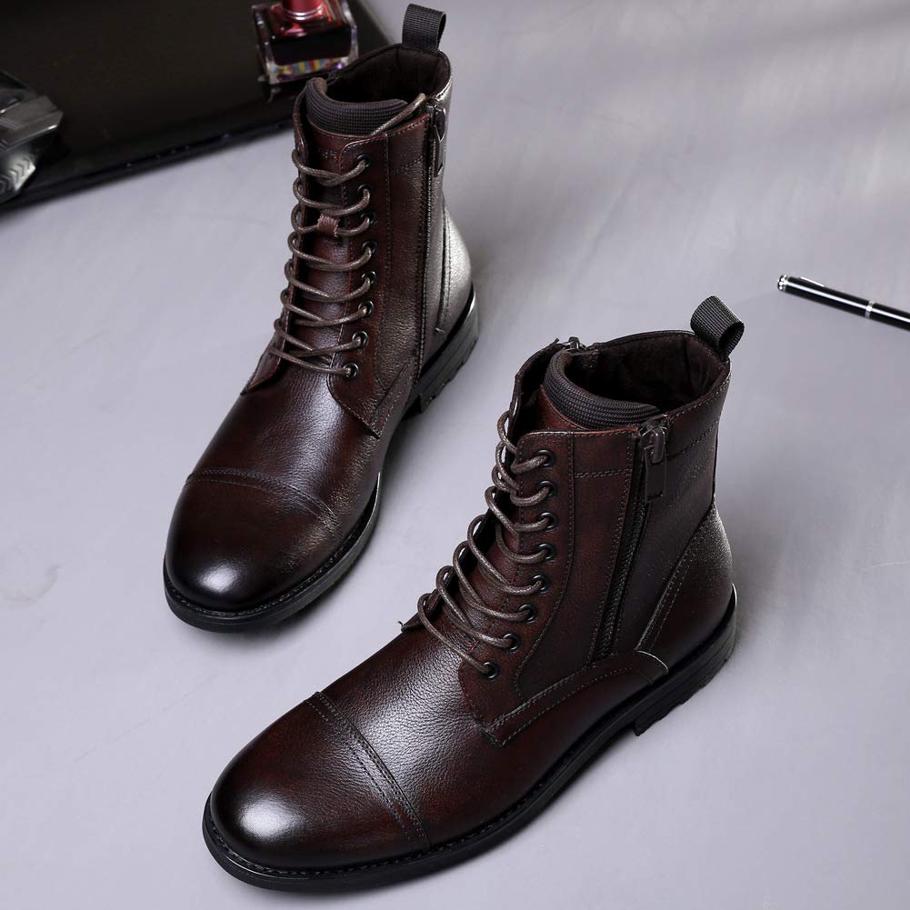 non leather combat boots