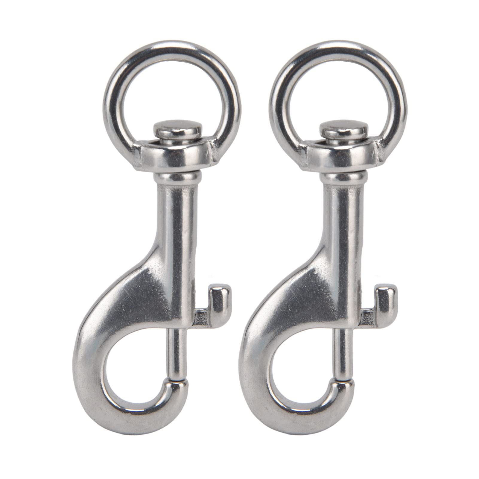 2Pcs Rotating Snap Hook, Eye Bolt 316 Stainless Steel Marine Grade Single Ended Diving Clip 87mm/3.43'' for Keychains and Bag Straps