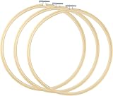 TOKERD 3 Pcs 20 cm Embroidery Hoops Natural Bamboo Round Cross Stitch Rings