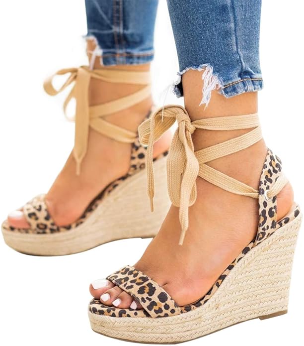 Boho Espadrilles Damen - Keilabsatz Sandalen Mit Spitze Für Hochzeit