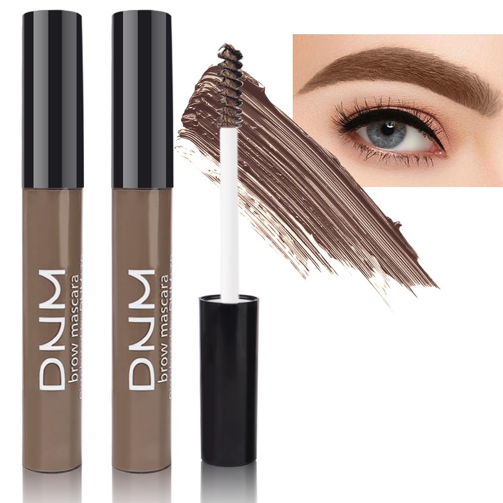 2Pcs Eyebrow Gel Waterproof,Longwear Tinted Eye Brow Mascara,Eyebrow Color Makeup kit,maquillaje gel para cejas a prueba de agua,Long Lasting Eyebrows Vegan cosmetics,04 Dark Brown