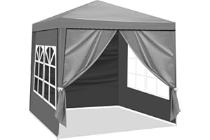 Outvita Outdoor Party Tent, Patio Canopy Tent Gazebo with Removable Sidewalls Instant Event Tent for Cater Events Wedding Birthday Pavilion Beach BBQ (6.5'x6.5')