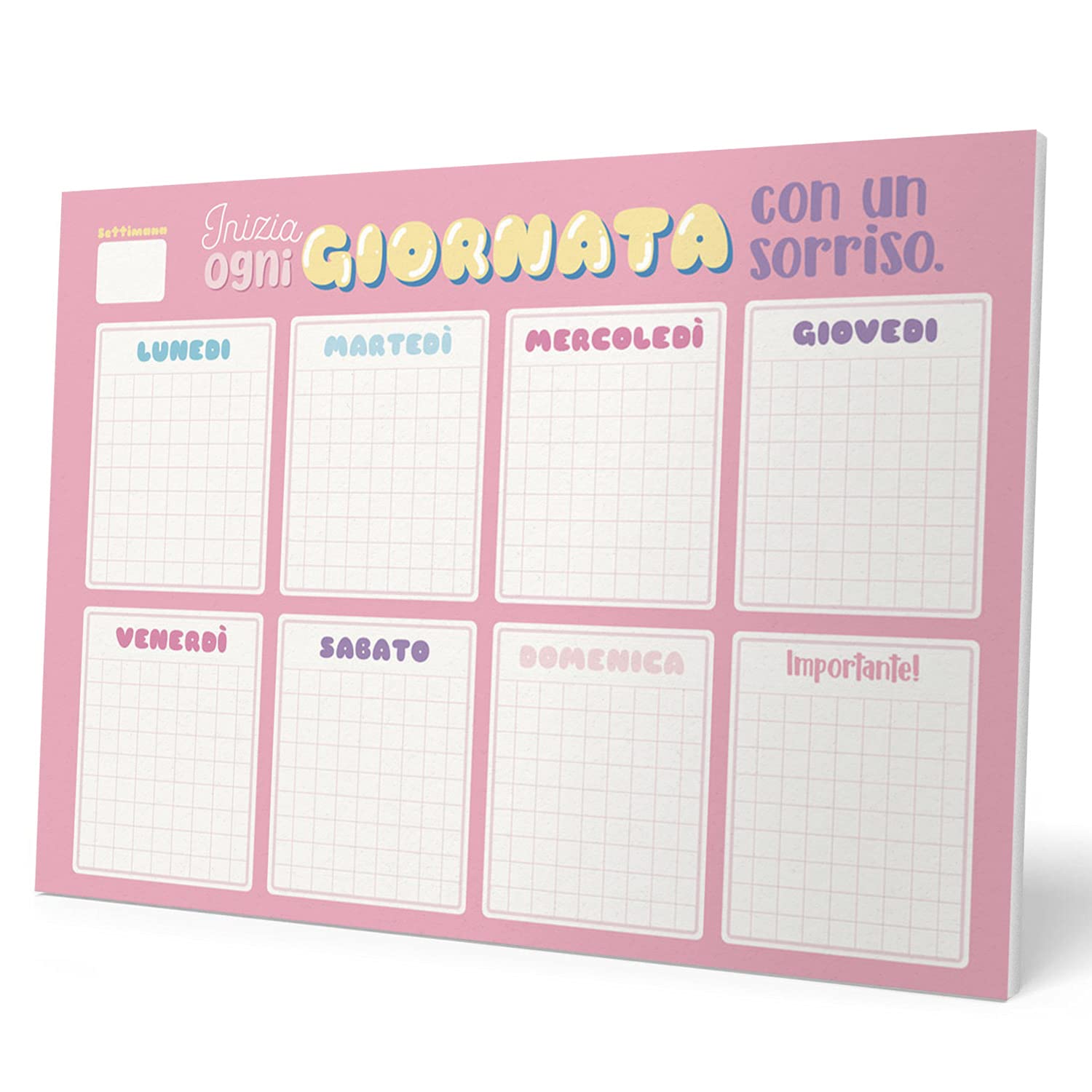 Grupo Erik Weekly Planner A3 In Italian - Carouge | Undated Daily Planner Family, Desk Calendar, 54 Tear Off Pages A3 Notepad | Cute Stationery Gifts Under 10 Pounds, Italian Gifts