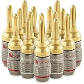 Nakamichi FanLock Excel Series 24k Gold Plated Banana Plug 10 AWG - 18 AWG Gauge Size 4mm for Speakers Amplifier Hi-Fi Stereo