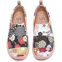 UIN Women's Fashion Floral Art Sneaker Painted Canvas Slip-On Ladies Travel Shoes