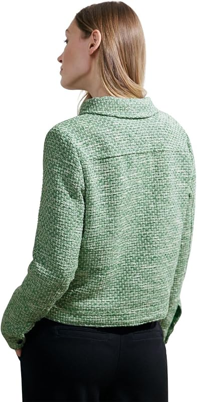 Chaqueta Bouclé, Verde Celery, XXL para Mujer