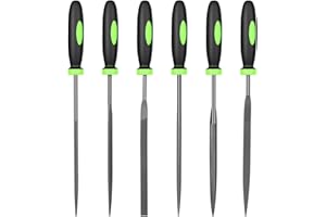 Needle File Set 6pcs Metal File Set Mini Files Rasp Files Set Includes Flat Flat Warding Square Triangular Round and Half-Rou