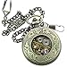 Carrie Hughes Antique Mechanical Pocket Watches for Men Lucky Dragon Phoenix Skeleton Roman Numberals with Chain and Box CH223
