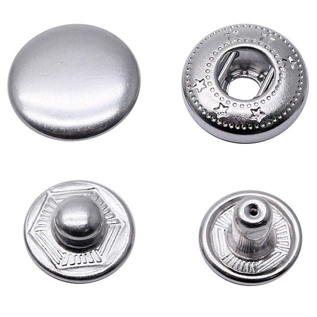 15mm Studs Silver 20set for Leader Clothes Backpack Sewing DIY