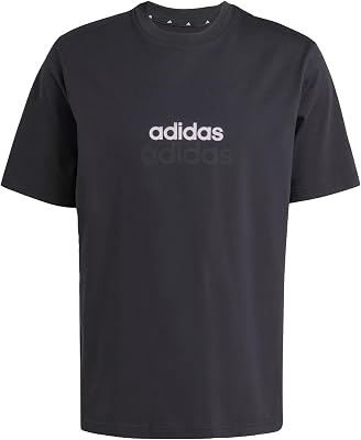 Camisola Linear Jersey Essencials Masculina, Preta/Branca, S