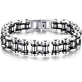 Feraco Mens Bikers Bracelet Stainless Steel Motorcycle Bike Chain Bracelets 8.4 Inch