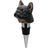 Wine Bottle Stopper French Bulldog Decorative Beverage Wine Cork for Housewarming Gift,Christmas,Thanksgiving,Black